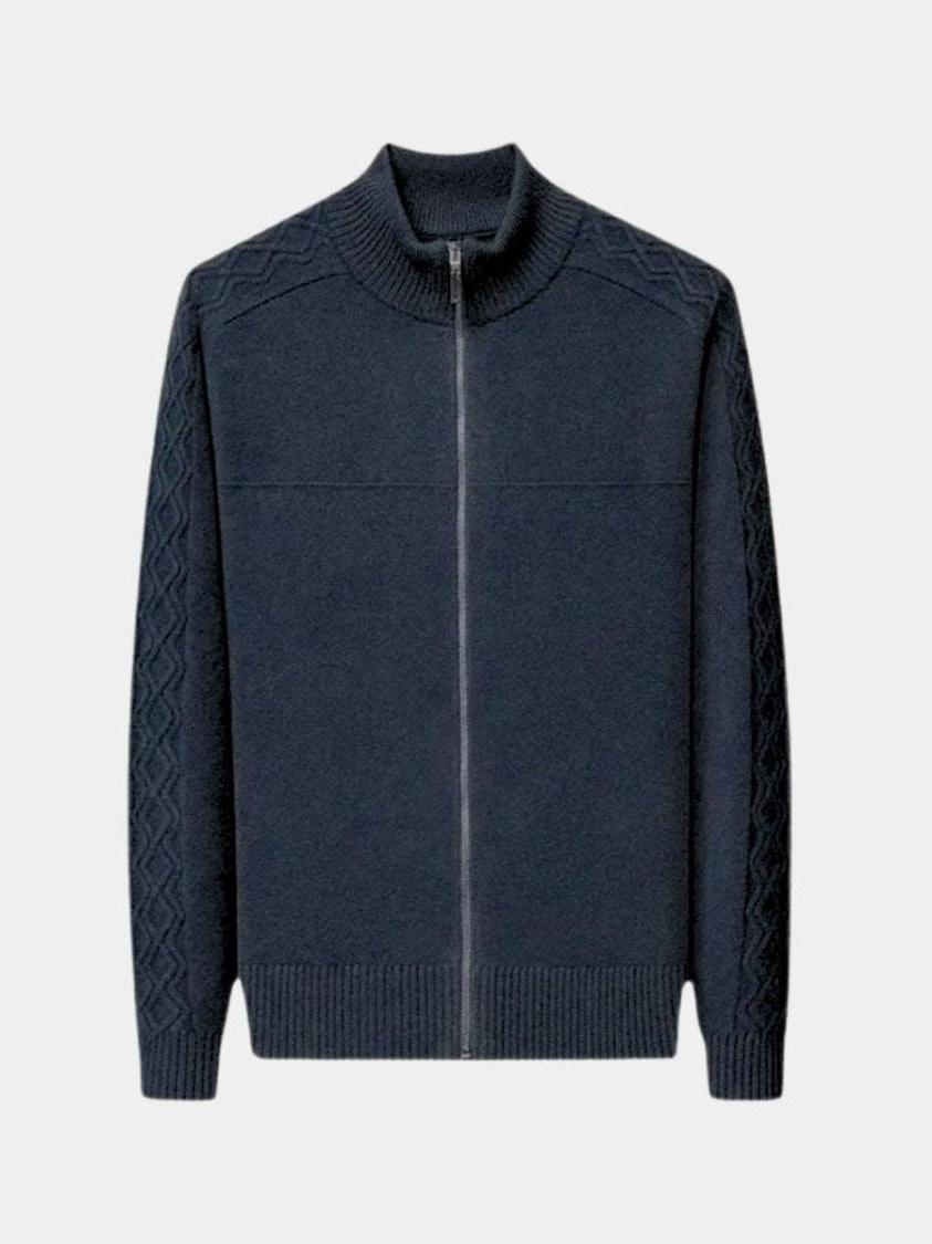 Magnus | Olivgrüne Strickjacke mit Reißverschluss