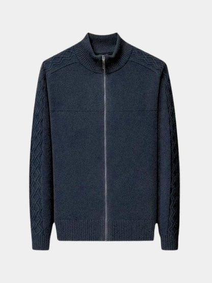 Magnus | Olivgrüne Strickjacke mit Reißverschluss