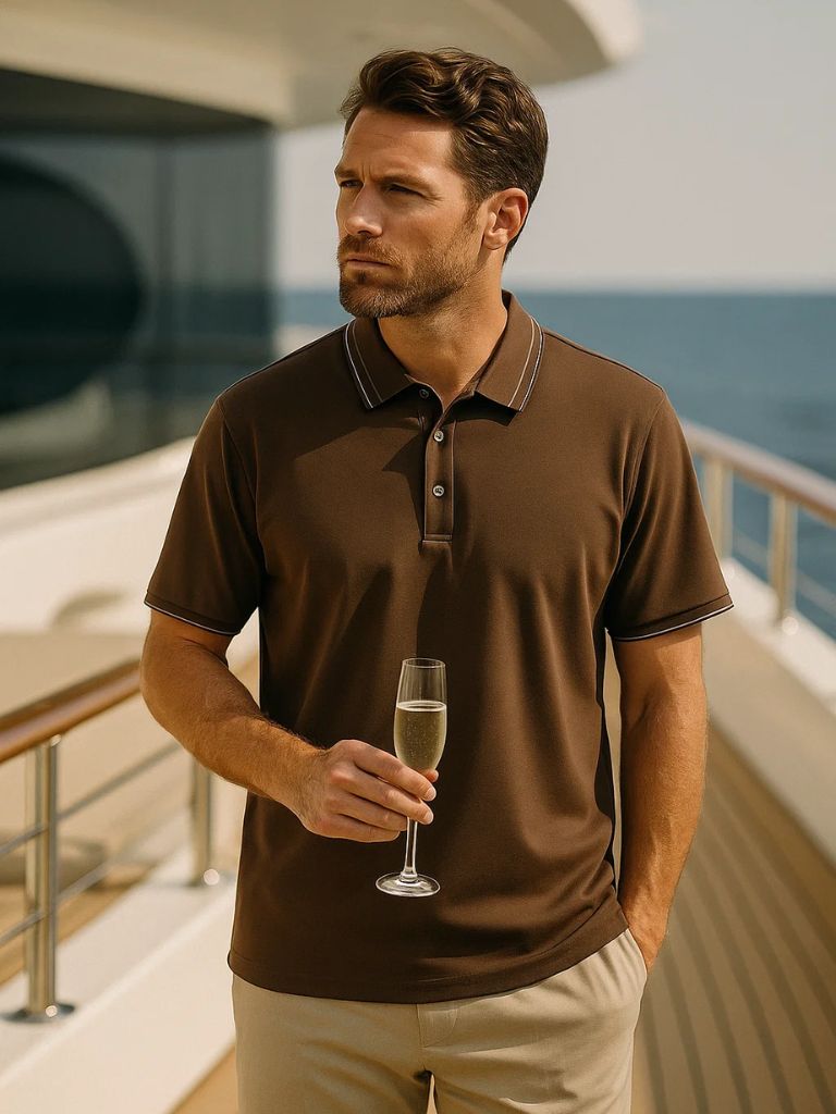 Magnus | Klassisches braunes Poloshirt