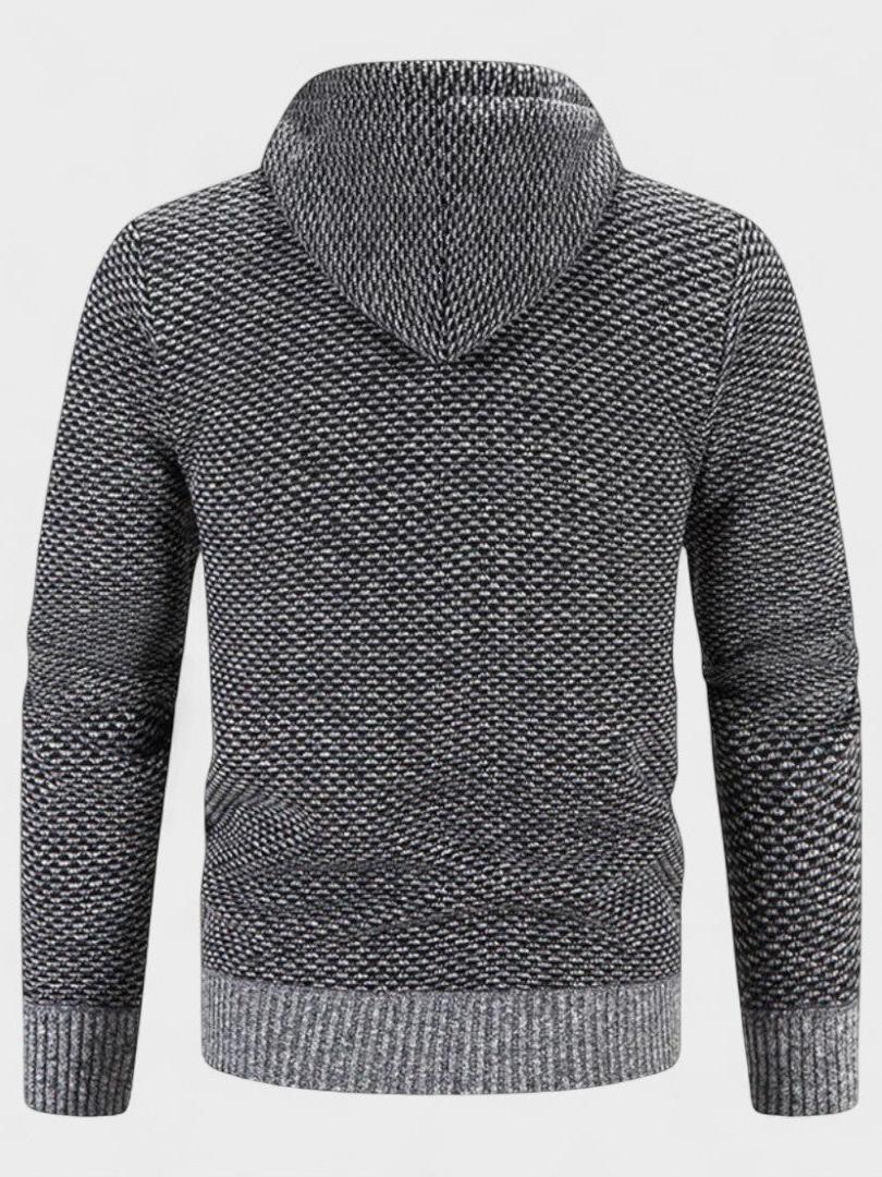 Magnus | Graue Strickjacke mit Kapuze