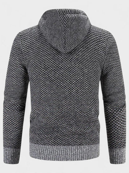 Magnus | Graue Strickjacke mit Kapuze