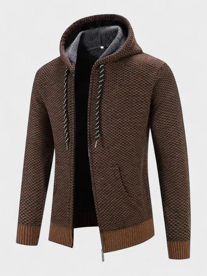 Magnus | Graue Strickjacke mit Kapuze