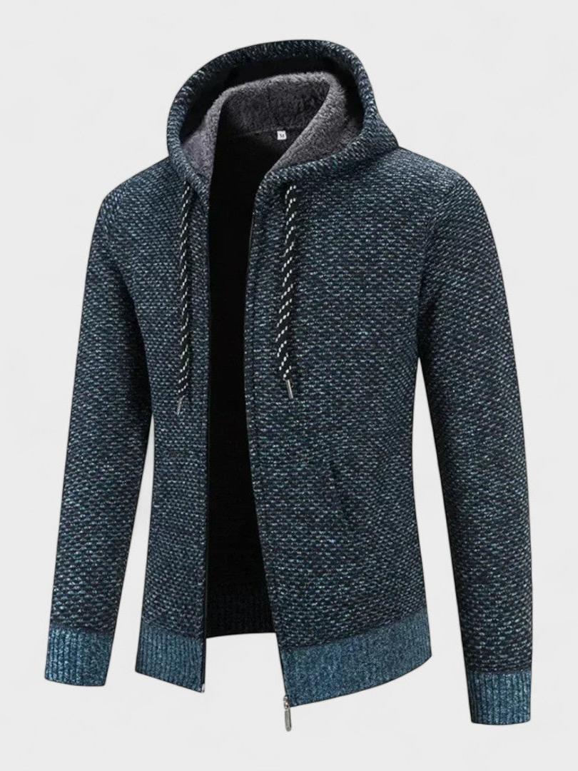 Magnus | Graue Strickjacke mit Kapuze