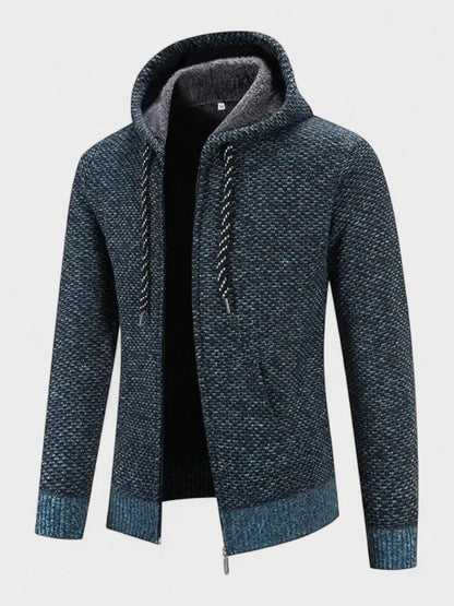 Magnus | Graue Strickjacke mit Kapuze