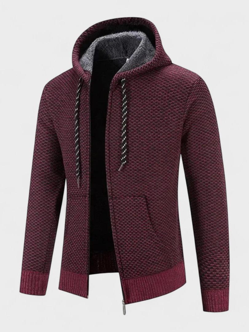 Magnus | Graue Strickjacke mit Kapuze