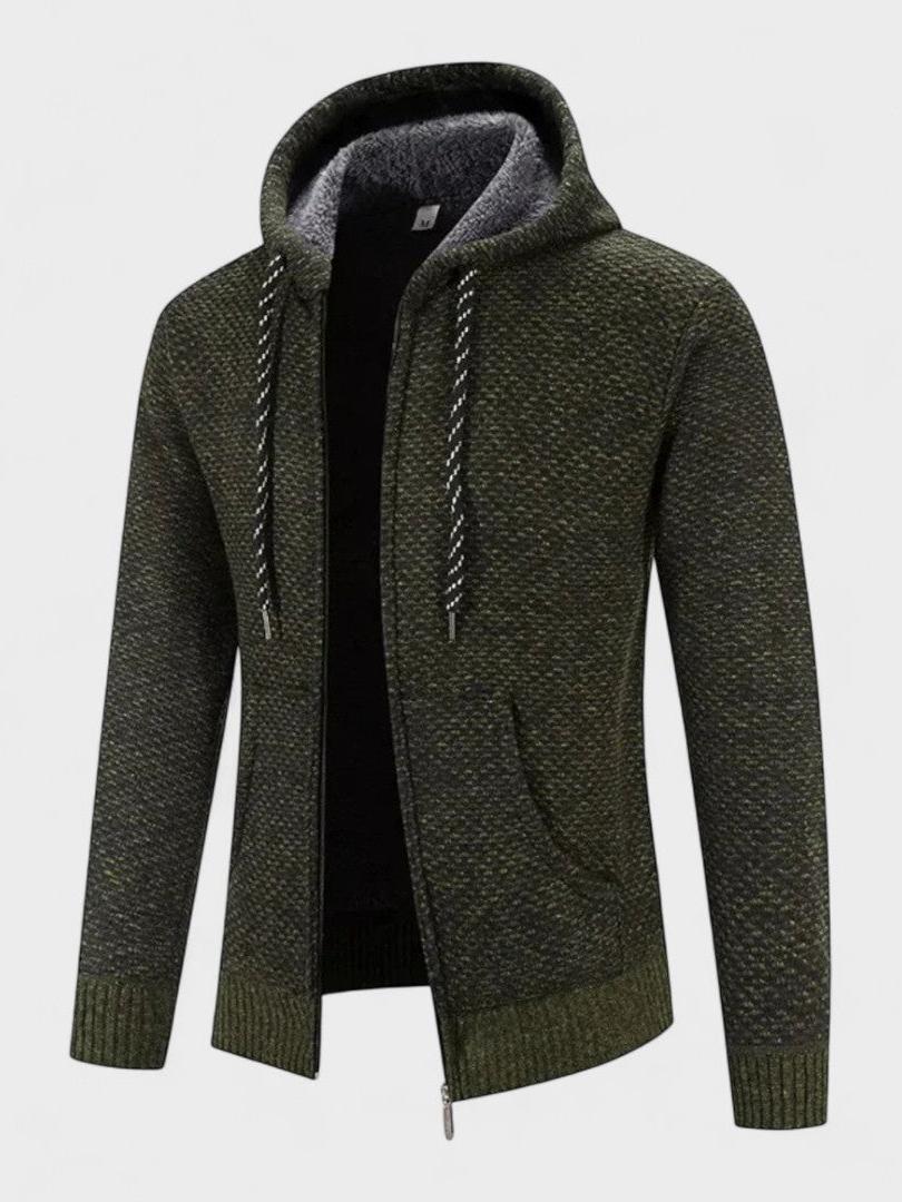 Magnus | Graue Strickjacke mit Kapuze