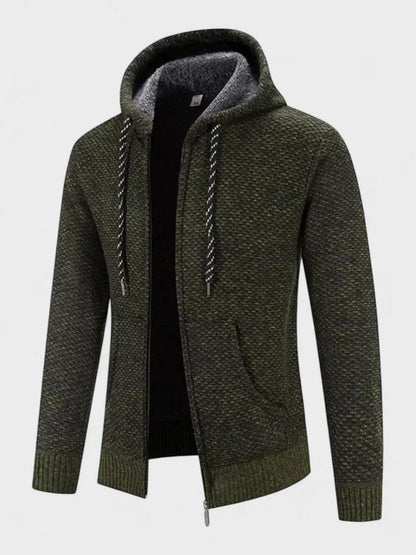 Magnus | Graue Strickjacke mit Kapuze