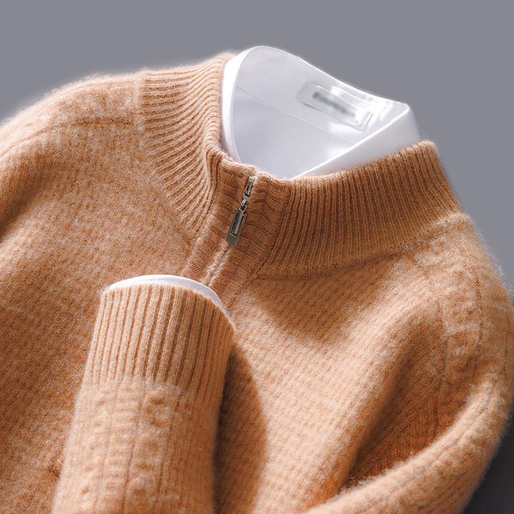 Elke-Marie | Pullover in Kaschmir-Optik mit kurzem Reißverschluss
