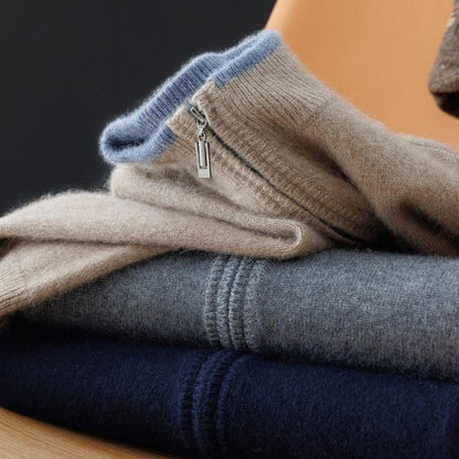 Silke-Luise | Cardigan in Kaschmir-Optik mit Rippkragen