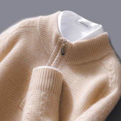 Elke-Marie | Pullover in Kaschmir-Optik mit kurzem Reißverschluss