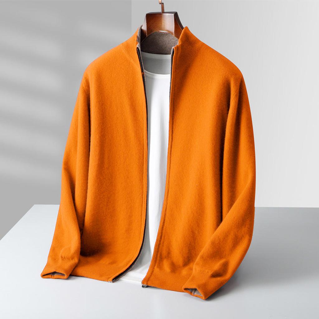 Doris-Marie | Cardigan in Kaschmir-Optik mit Rippkragen und Reißverschluss