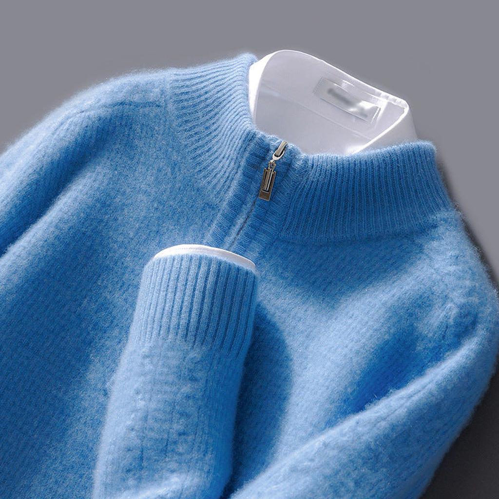 Elke-Marie | Pullover in Kaschmir-Optik mit kurzem Reißverschluss