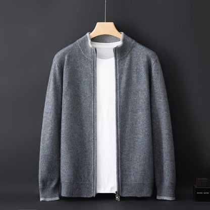 Silke-Luise | Cardigan in Kaschmir-Optik mit Rippkragen