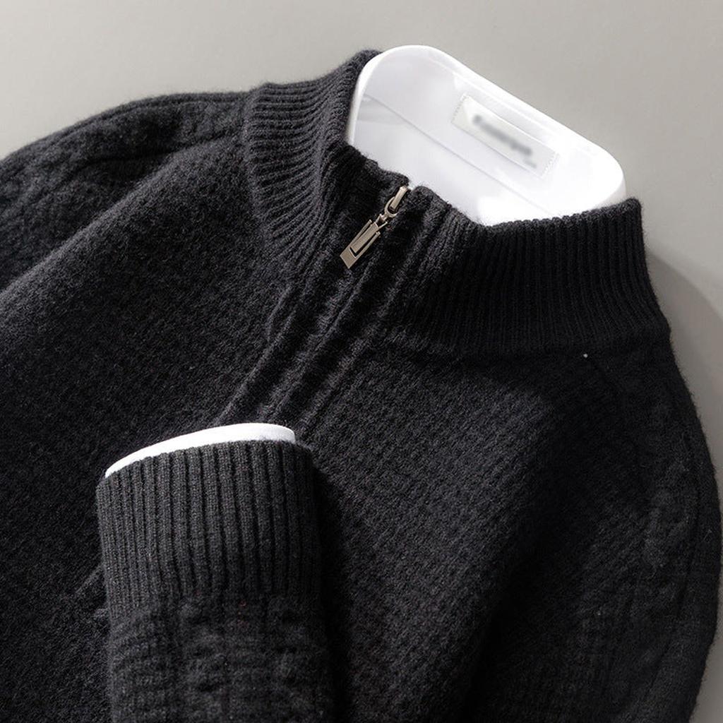 Elke-Marie | Pullover in Kaschmir-Optik mit kurzem Reißverschluss