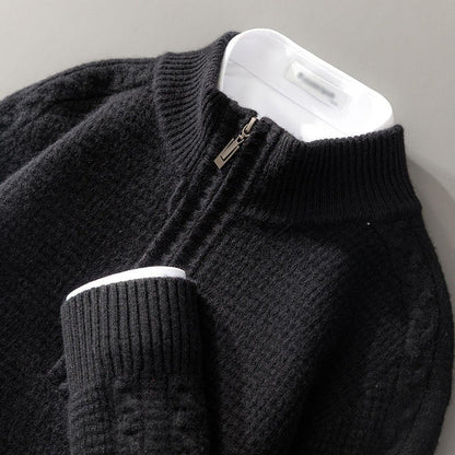 Elke-Marie | Pullover in Kaschmir-Optik mit kurzem Reißverschluss