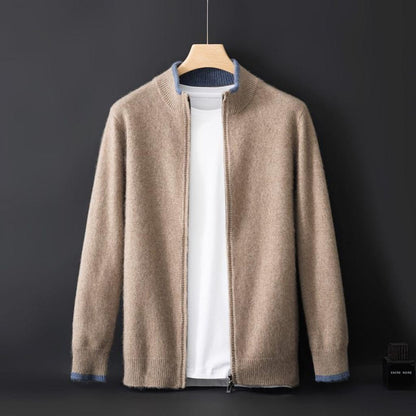 Silke-Luise | Cardigan in Kaschmir-Optik mit Rippkragen