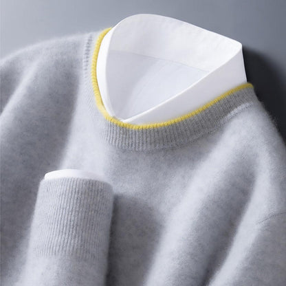 Heidi-Marie | Pullover in Kaschmir-Optik mit Kontrastkragen