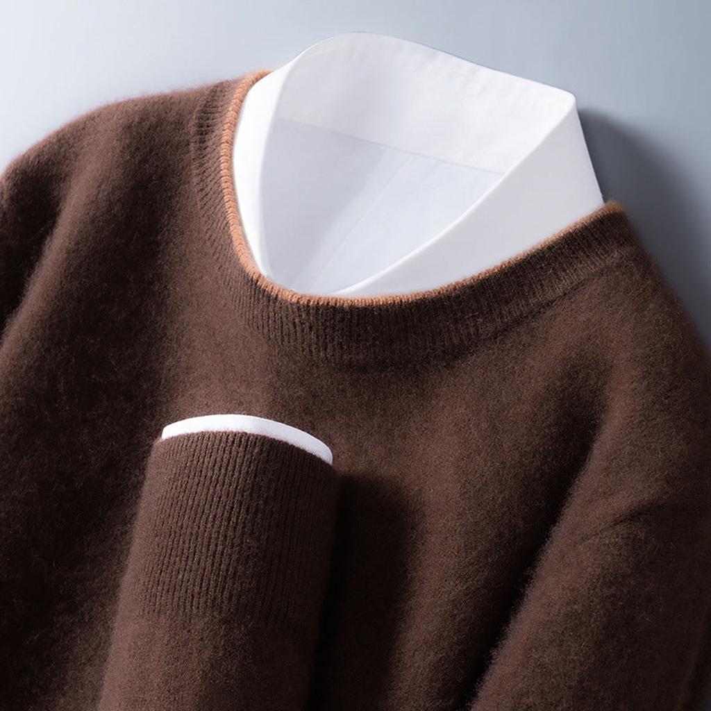 Heidi-Marie | Pullover in Kaschmir-Optik mit Kontrastkragen