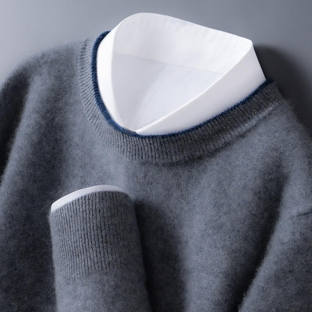 Heidi-Marie | Pullover in Kaschmir-Optik mit Kontrastkragen