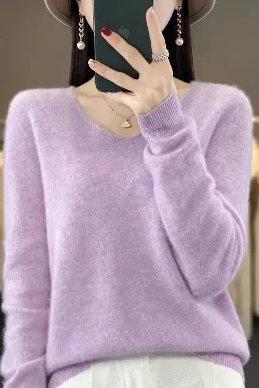 Maya | Taupefarbener Rundhalspullover