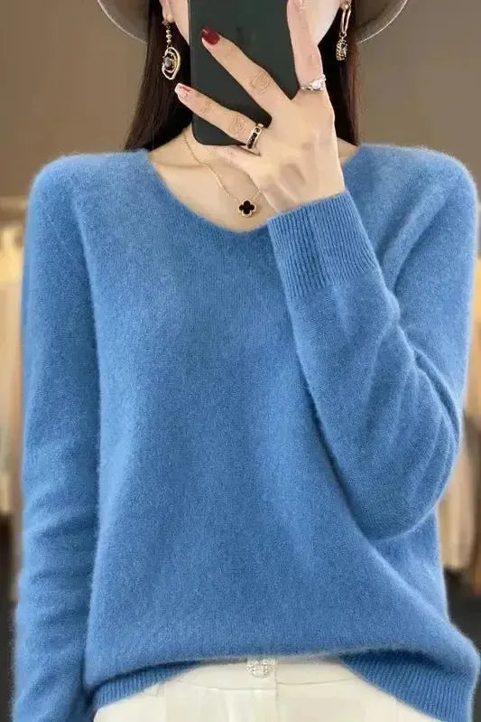Maya | Taupefarbener Rundhalspullover