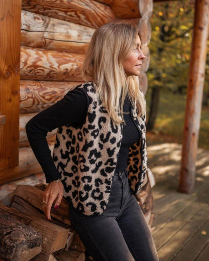 Maya | Strickpullunder mit Leopardenmuster