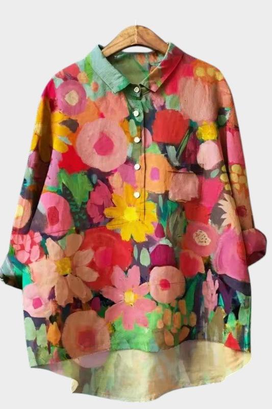 Meta | Bluse mit bunten Blumen