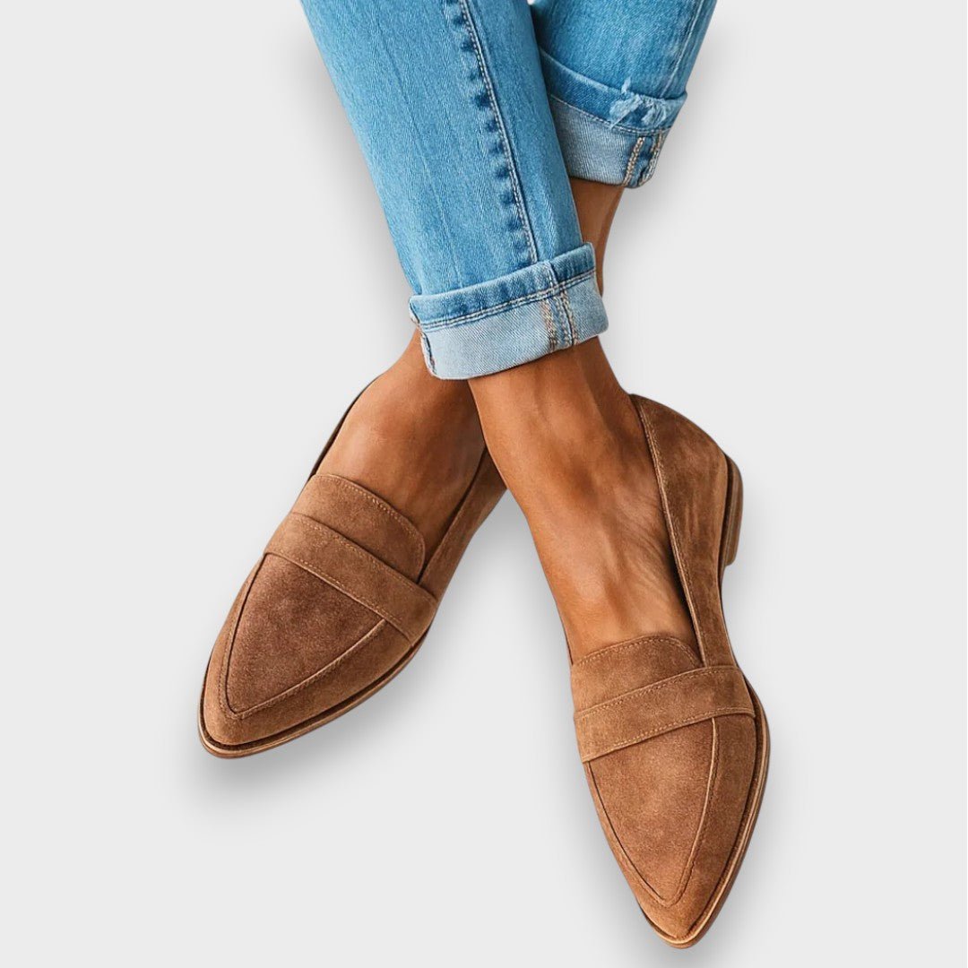 Maike | Grauer Velours-Loafer