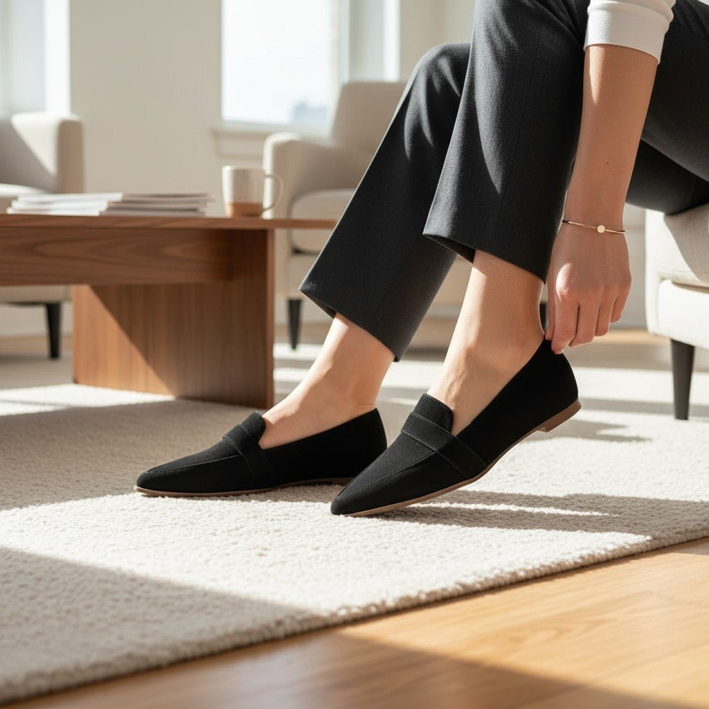 Maike | Grauer Velours-Loafer