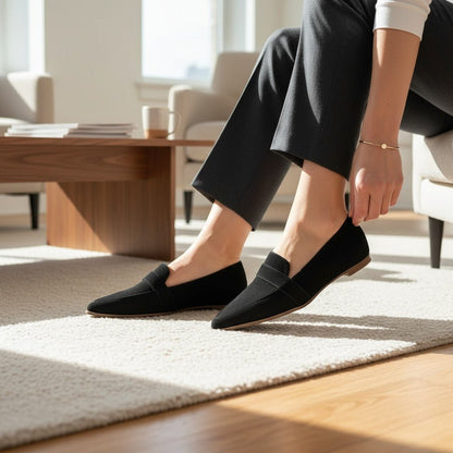 Maike | Grauer Velours-Loafer
