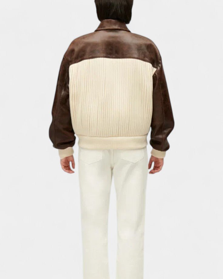 Marlene | Colorblock-Jacke in Creme und Braun