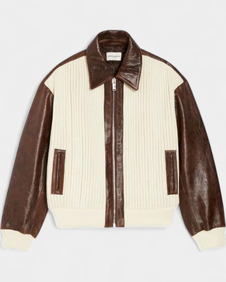 Marlene | Colorblock-Jacke in Creme und Braun