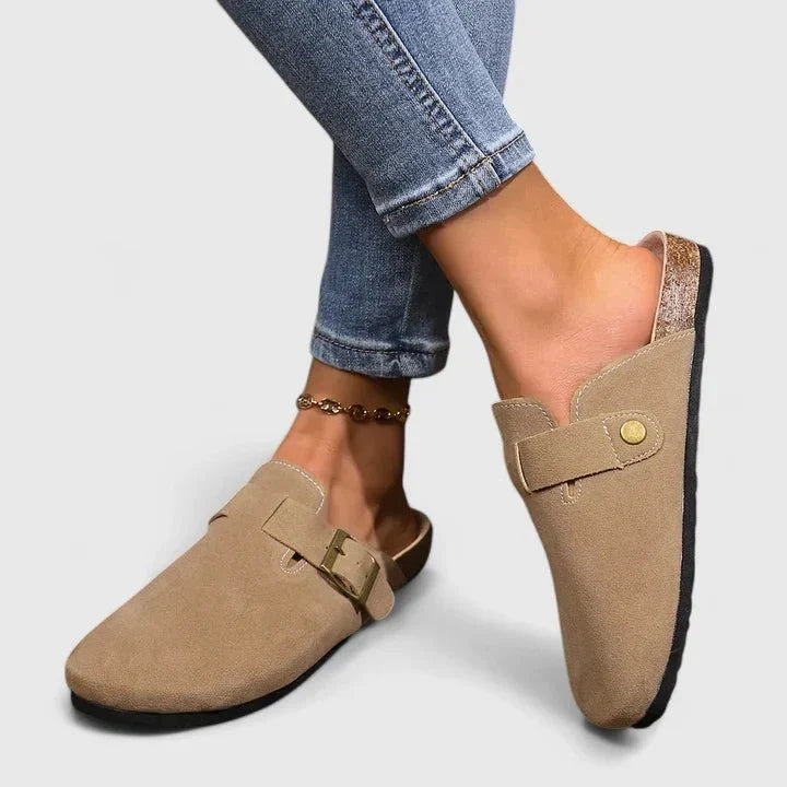 Marina | Beigefarbener Komfort-Loafer mit Riemen