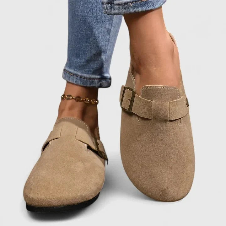 Marina | Beigefarbener Komfort-Loafer mit Riemen