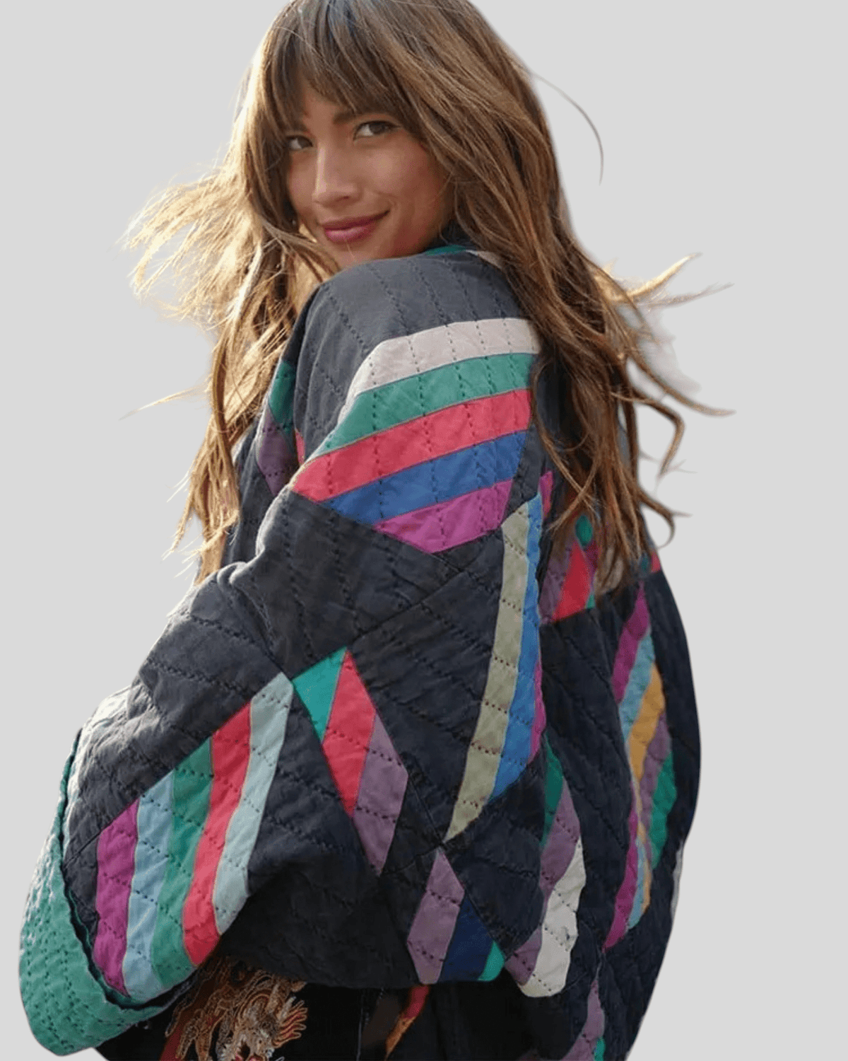 Marisa | Gesteppte Jacke im Patchwork-Look
