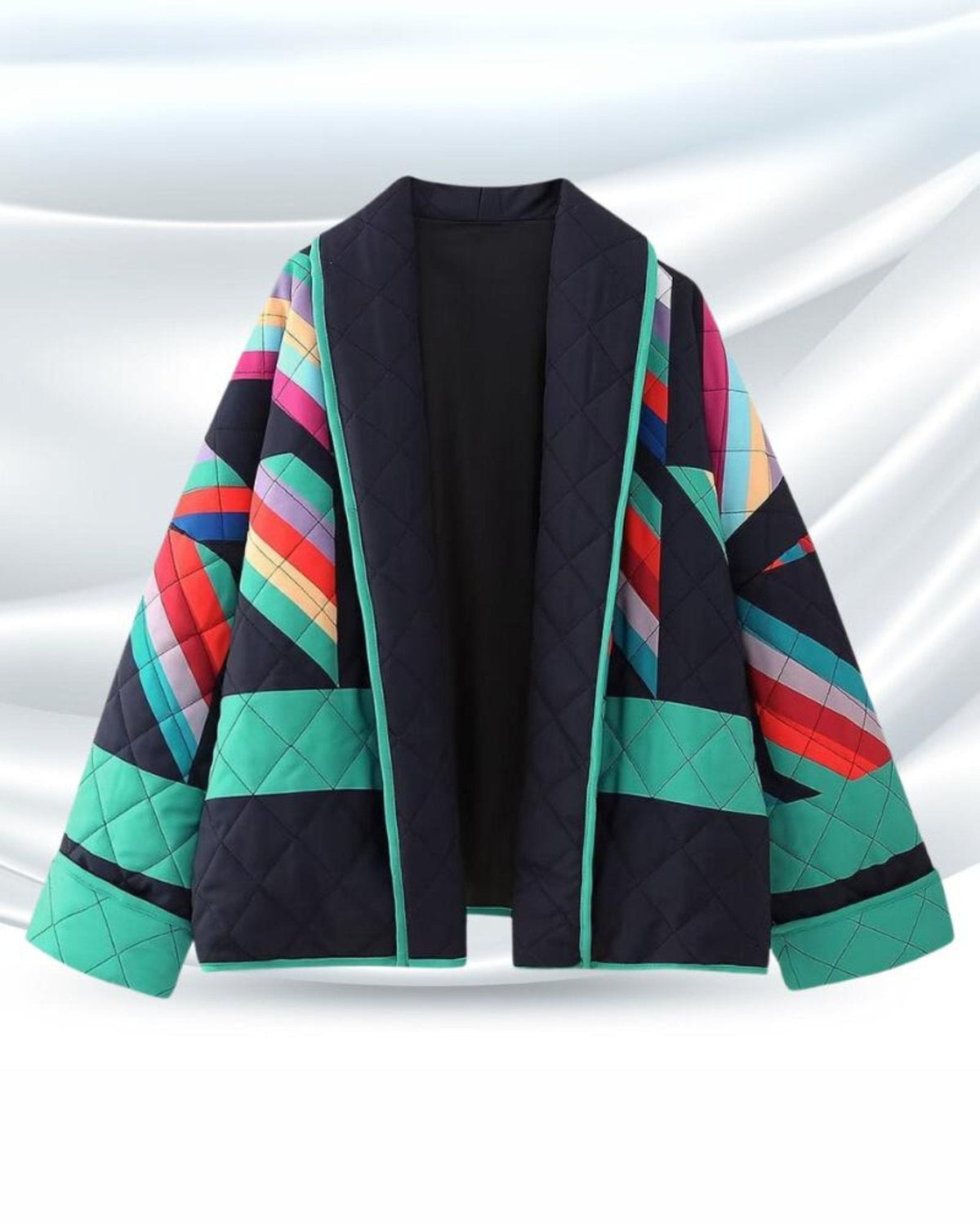 Marisa | Gesteppte Jacke im Patchwork-Look