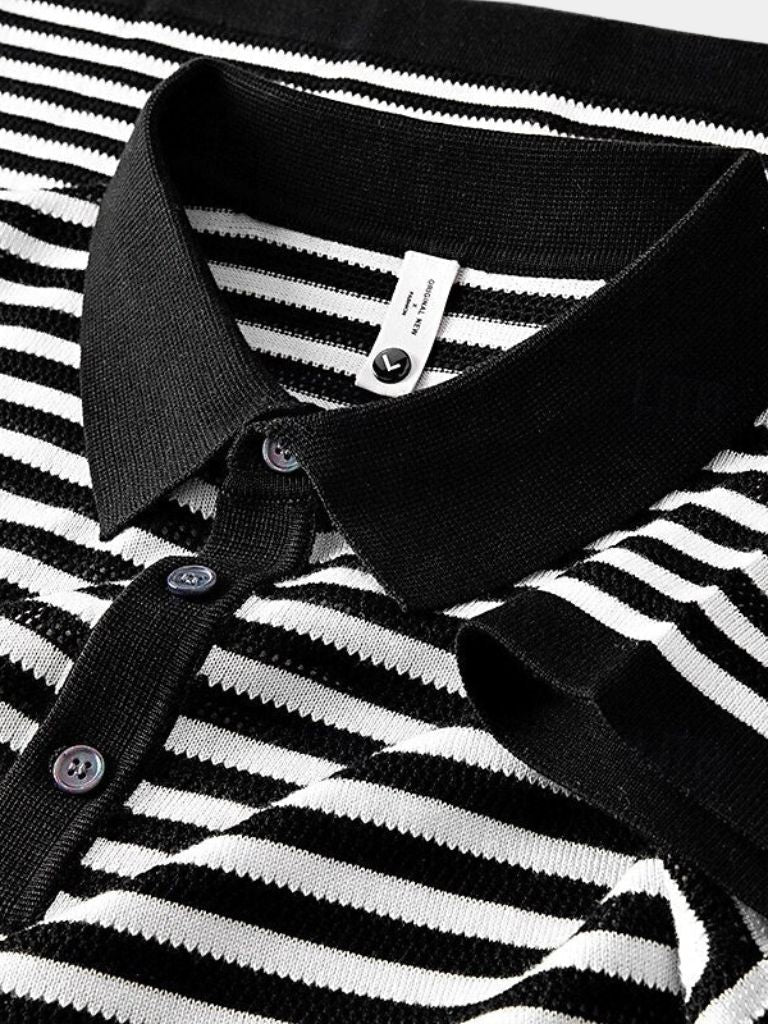 Moritz | Schwarz-weiß gestreiftes Poloshirt