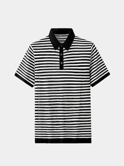 Moritz | Schwarz-weiß gestreiftes Poloshirt