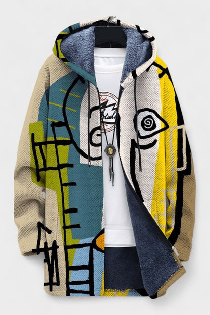 Marcia | Kapuzenjacke mit modernem Kunstmuster