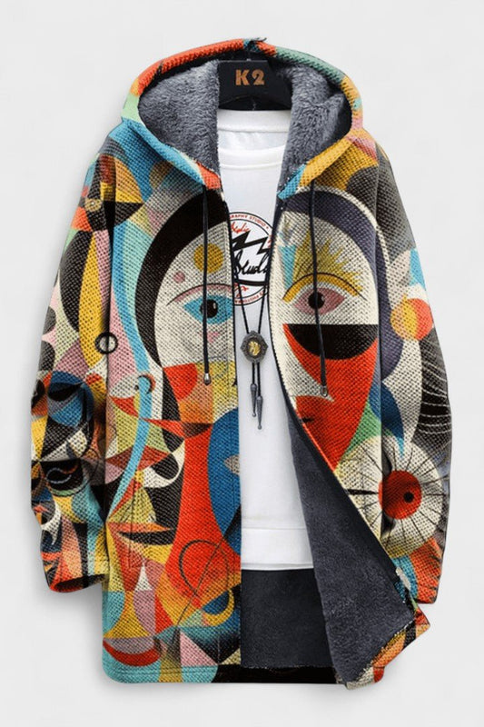 Marcia | Kapuzenjacke mit modernem Kunstmuster