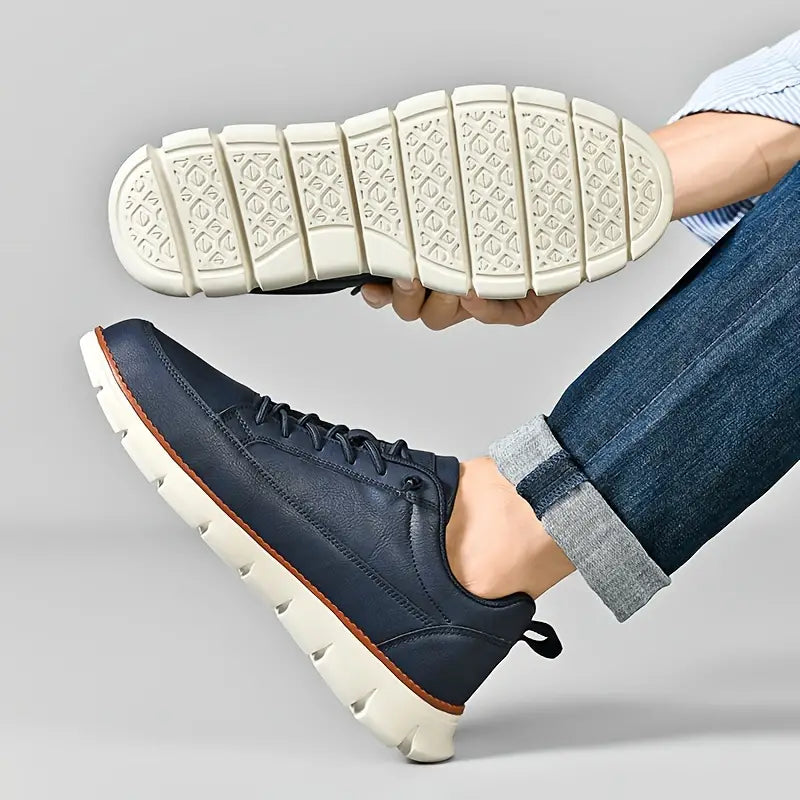 Mathias | Dunkelblaue Freizeit-Sneaker