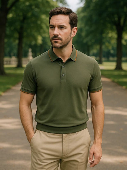 Matthias | Klassisches olivgrünes Poloshirt