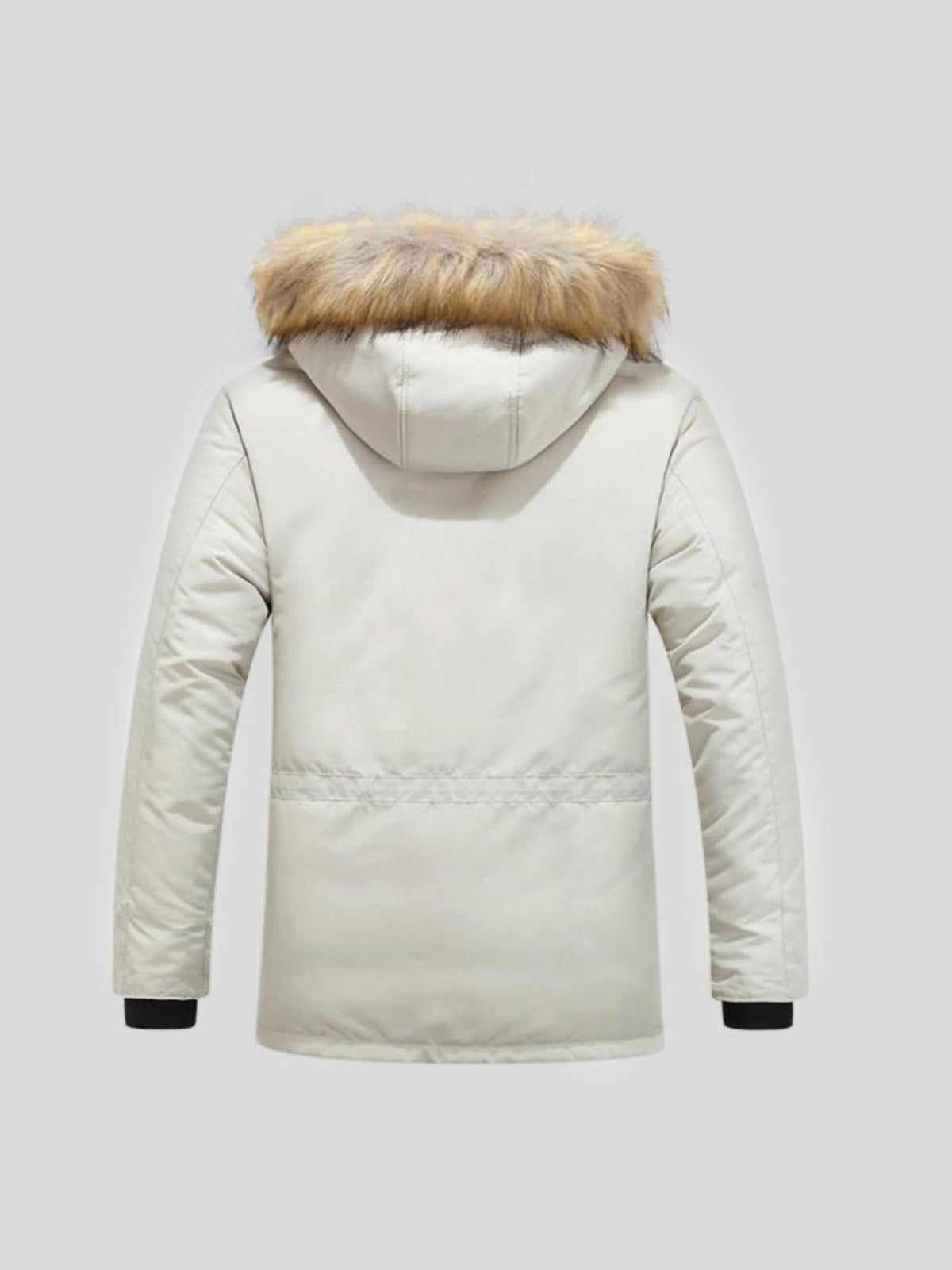Nils | Orangefarbener Winterparka mit Fellbesatz