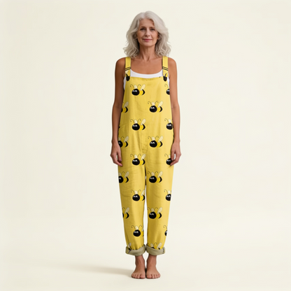 Nina | Latzhose in Gelb mit Bienenmotiv