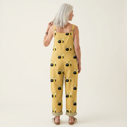 Nina | Latzhose in Gelb mit Bienenmotiv