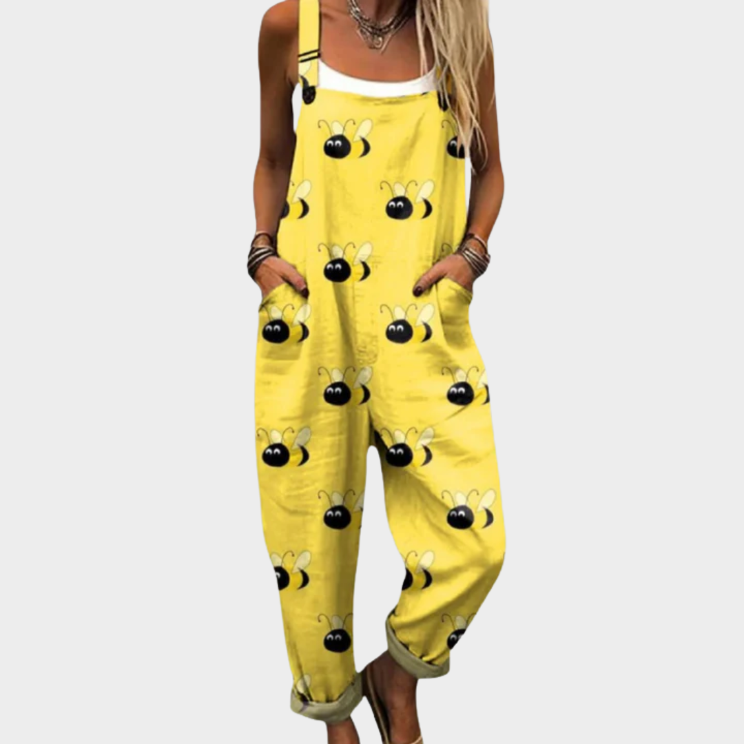 Nina | Latzhose in Gelb mit Bienenmotiv