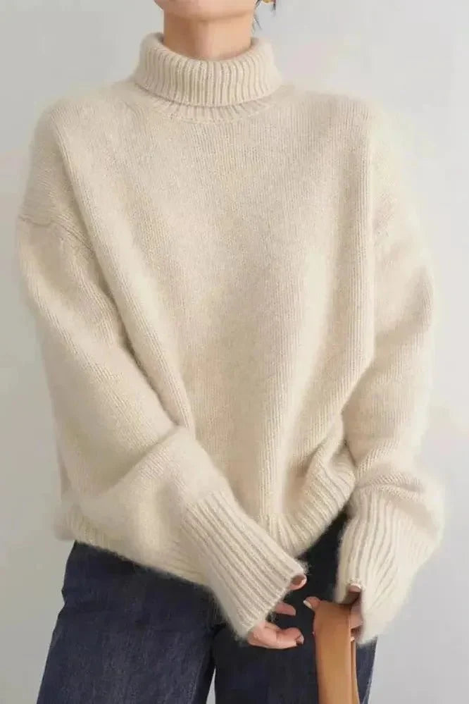 Meg | Rollkragenpullover in Elfenbein