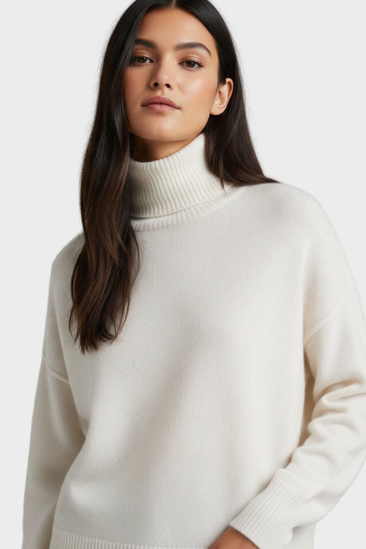 Meg | Rollkragenpullover in Elfenbein
