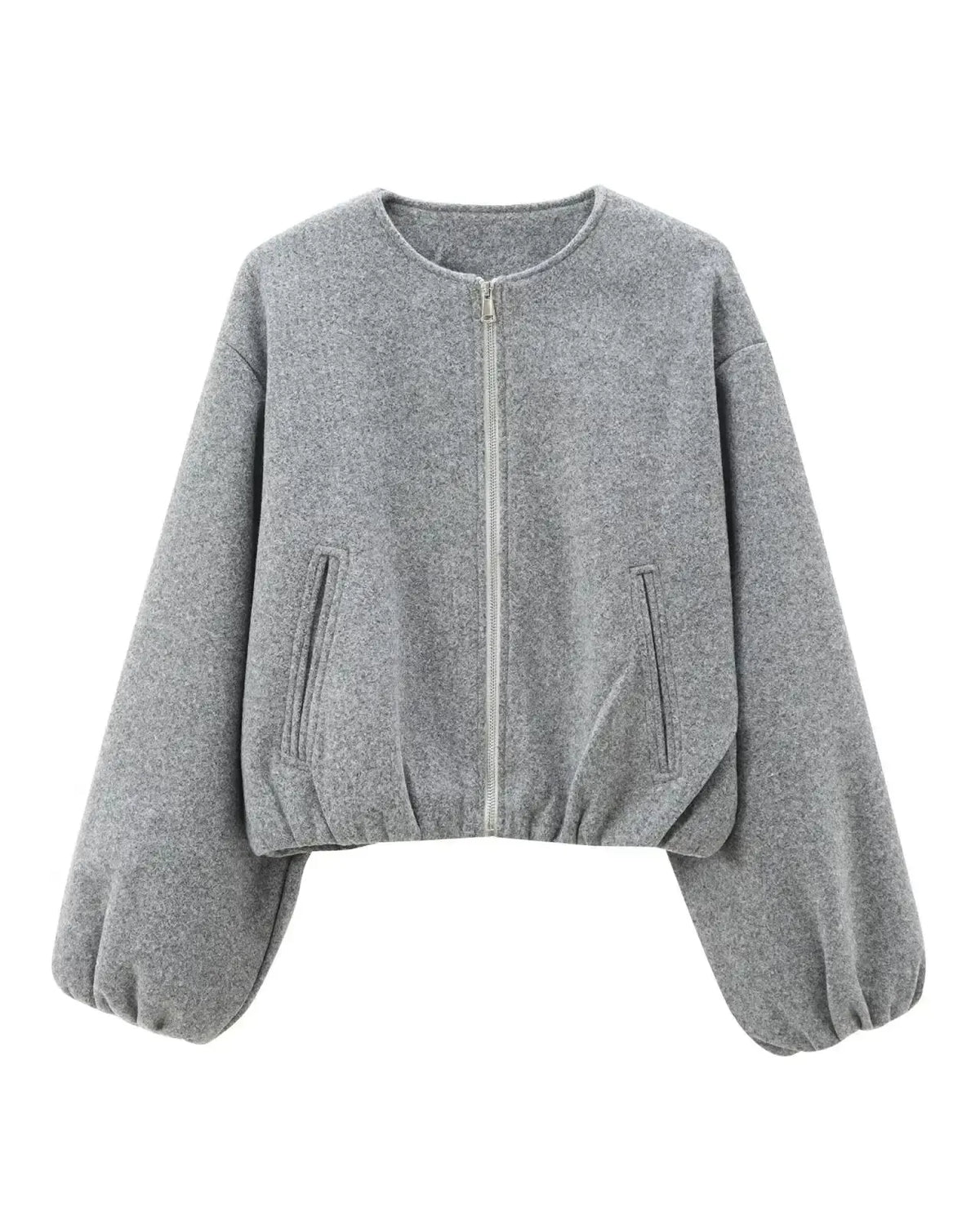 Meg | Kurze graue Bomberjacke