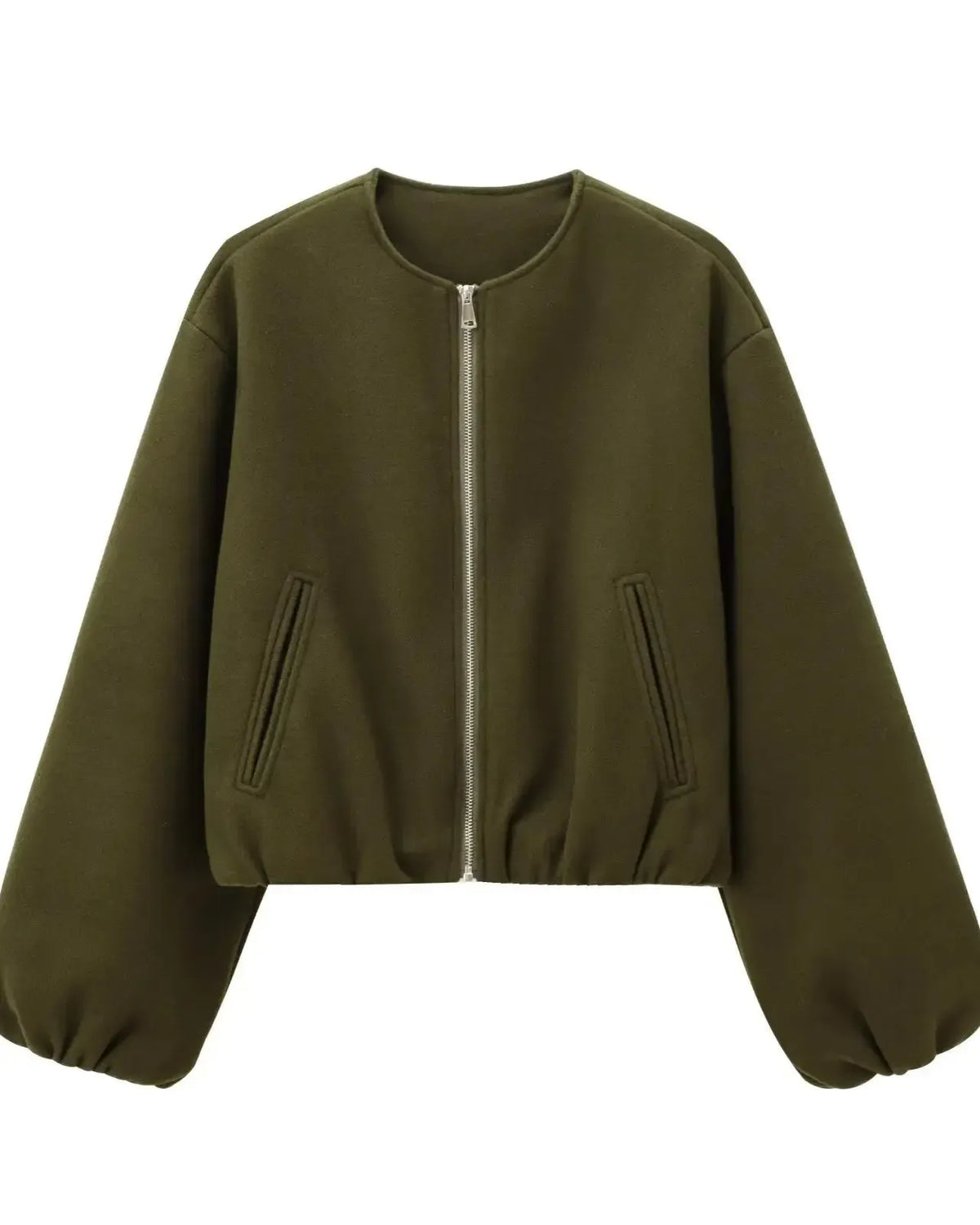 Meg | Kurze graue Bomberjacke